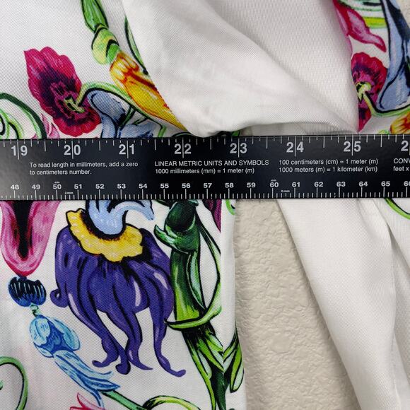 Versace Jeans Couture Garden Baroque Print Shirt White Multi Size 4 Signature - Picture 15 of 16